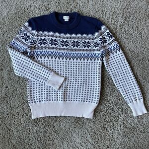Crewcuts Navy and White Geometric Holiday Sweater